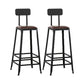 Industrial Armless Counter Stool Iron Milk Tea Shop Bar Stool with Cushion and Pedal With Back 2 Piece Set Bar Stool(30"H) Clearhalo 'Bar Furniture' 'Bar Stools' 'bar_stools' 'furn' 'furn_bar_stools' 'Furniture' 'Kitchen & Dining Furniture' 5173209