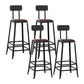 Industrial Armless Counter Stool Iron Milk Tea Shop Bar Stool with Cushion and Pedal With Back 4 Piece Set Bar Stool(30"H) Clearhalo 'Bar Furniture' 'Bar Stools' 'bar_stools' 'furn' 'furn_bar_stools' 'Furniture' 'Kitchen & Dining Furniture' 5173210