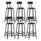 Industrial Armless Counter Stool Iron Milk Tea Shop Bar Stool with Cushion and Pedal With Back 6 Piece Set Bar Stool(30"H) Clearhalo 'Bar Furniture' 'Bar Stools' 'bar_stools' 'furn' 'furn_bar_stools' 'Furniture' 'Kitchen & Dining Furniture' 5173211