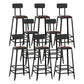 Industrial Armless Counter Stool Iron Milk Tea Shop Bar Stool with Cushion and Pedal With Back 8 Piece Set Bar Stool(30"H) Clearhalo 'Bar Furniture' 'Bar Stools' 'bar_stools' 'furn' 'furn_bar_stools' 'Furniture' 'Kitchen & Dining Furniture' 5173212