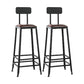 Industrial Armless Counter Stool Iron Milk Tea Shop Bar Stool with Cushion and Pedal With Back 2 Piece Set Bar Stool(31"H) Clearhalo 'Bar Furniture' 'Bar Stools' 'bar_stools' 'furn' 'furn_bar_stools' 'Furniture' 'Kitchen & Dining Furniture' 5173213