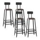 Industrial Armless Counter Stool Iron Milk Tea Shop Bar Stool with Cushion and Pedal With Back 4 Piece Set Bar Stool(31"H) Clearhalo 'Bar Furniture' 'Bar Stools' 'bar_stools' 'furn' 'furn_bar_stools' 'Furniture' 'Kitchen & Dining Furniture' 5173214