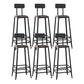 Industrial Armless Counter Stool Iron Milk Tea Shop Bar Stool with Cushion and Pedal With Back 6 Piece Set Bar Stool(31"H) Clearhalo 'Bar Furniture' 'Bar Stools' 'bar_stools' 'furn' 'furn_bar_stools' 'Furniture' 'Kitchen & Dining Furniture' 5173215