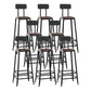 Industrial Armless Counter Stool Iron Milk Tea Shop Bar Stool with Cushion and Pedal With Back 8 Piece Set Bar Stool(31"H) Clearhalo 'Bar Furniture' 'Bar Stools' 'bar_stools' 'furn' 'furn_bar_stools' 'Furniture' 'Kitchen & Dining Furniture' 5173216