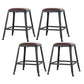 Industrial Armless Counter Stool Iron Milk Tea Shop Bar Stool with Cushion and Pedal Backless 4 Piece Set Short Stool(18"H) Clearhalo 'Bar Furniture' 'Bar Stools' 'bar_stools' 'furn' 'furn_bar_stools' 'Furniture' 'Kitchen & Dining Furniture' 5173218