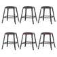 Industrial Armless Counter Stool Iron Milk Tea Shop Bar Stool with Cushion and Pedal Backless 6 Piece Set Short Stool(18"H) Clearhalo 'Bar Furniture' 'Bar Stools' 'bar_stools' 'furn' 'furn_bar_stools' 'Furniture' 'Kitchen & Dining Furniture' 5173219