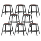 Industrial Armless Counter Stool Iron Milk Tea Shop Bar Stool with Cushion and Pedal Backless 8 Piece Set Short Stool(18"H) Clearhalo 'Bar Furniture' 'Bar Stools' 'bar_stools' 'furn' 'furn_bar_stools' 'Furniture' 'Kitchen & Dining Furniture' 5173220