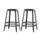 Industrial Armless Counter Stool Iron Milk Tea Shop Bar Stool with Cushion and Pedal Backless 2 Piece Set Counter Stool(26"H) Clearhalo 'Bar Furniture' 'Bar Stools' 'bar_stools' 'furn' 'furn_bar_stools' 'Furniture' 'Kitchen & Dining Furniture' 5173221