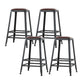 Industrial Armless Counter Stool Iron Milk Tea Shop Bar Stool with Cushion and Pedal Backless 4 Piece Set Counter Stool(26"H) Clearhalo 'Bar Furniture' 'Bar Stools' 'bar_stools' 'furn' 'furn_bar_stools' 'Furniture' 'Kitchen & Dining Furniture' 5173222