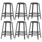 Industrial Armless Counter Stool Iron Milk Tea Shop Bar Stool with Cushion and Pedal Backless 6 Piece Set Counter Stool(26"H) Clearhalo 'Bar Furniture' 'Bar Stools' 'bar_stools' 'furn' 'furn_bar_stools' 'Furniture' 'Kitchen & Dining Furniture' 5173223