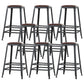 Industrial Armless Counter Stool Iron Milk Tea Shop Bar Stool with Cushion and Pedal Backless 8 Piece Set Counter Stool(26"H) Clearhalo 'Bar Furniture' 'Bar Stools' 'bar_stools' 'furn' 'furn_bar_stools' 'Furniture' 'Kitchen & Dining Furniture' 5173224