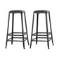 Industrial Armless Counter Stool Iron Milk Tea Shop Bar Stool with Cushion and Pedal Backless 2 Piece Set Bar Stool(30"H) Clearhalo 'Bar Furniture' 'Bar Stools' 'bar_stools' 'furn' 'furn_bar_stools' 'Furniture' 'Kitchen & Dining Furniture' 5173225