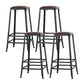 Industrial Armless Counter Stool Iron Milk Tea Shop Bar Stool with Cushion and Pedal Backless 4 Piece Set Bar Stool(30"H) Clearhalo 'Bar Furniture' 'Bar Stools' 'bar_stools' 'furn' 'furn_bar_stools' 'Furniture' 'Kitchen & Dining Furniture' 5173226
