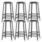 Industrial Armless Counter Stool Iron Milk Tea Shop Bar Stool with Cushion and Pedal Backless 6 Piece Set Bar Stool(30"H) Clearhalo 'Bar Furniture' 'Bar Stools' 'bar_stools' 'furn' 'furn_bar_stools' 'Furniture' 'Kitchen & Dining Furniture' 5173227