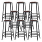 Industrial Armless Counter Stool Iron Milk Tea Shop Bar Stool with Cushion and Pedal Backless 8 Piece Set Bar Stool(30"H) Clearhalo 'Bar Furniture' 'Bar Stools' 'bar_stools' 'furn' 'furn_bar_stools' 'Furniture' 'Kitchen & Dining Furniture' 5173228