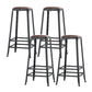 Industrial Armless Counter Stool Iron Milk Tea Shop Bar Stool with Cushion and Pedal Backless 4 Piece Set Bar Stool(31"H) Clearhalo 'Bar Furniture' 'Bar Stools' 'bar_stools' 'furn' 'furn_bar_stools' 'Furniture' 'Kitchen & Dining Furniture' 5173230