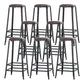 Industrial Armless Counter Stool Iron Milk Tea Shop Bar Stool with Cushion and Pedal Backless 8 Piece Set Bar Stool(31"H) Clearhalo 'Bar Furniture' 'Bar Stools' 'bar_stools' 'furn' 'furn_bar_stools' 'Furniture' 'Kitchen & Dining Furniture' 5173232