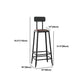 Industrial Armless Counter Stool Iron Milk Tea Shop Bar Stool with Cushion and Pedal Clearhalo 'Bar Furniture' 'Bar Stools' 'bar_stools' 'furn' 'furn_bar_stools' 'Furniture' 'Kitchen & Dining Furniture' 5173239