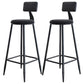 Modern Backrest Armless Counter Stool Iron Dining Room Bar Stool with Cushion and Pedal