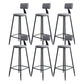 Modern Backrest Armless Counter Stool Iron Dining Room Bar Stool with Cushion and Pedal