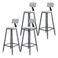 Modern Backrest Armless Counter Stool Iron Dining Room Bar Stool with Cushion and Pedal