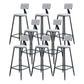Modern Backrest Armless Counter Stool Iron Dining Room Bar Stool with Cushion and Pedal