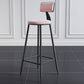 Modern Backrest Armless Counter Stool Iron Dining Room Bar Stool with Cushion and Pedal