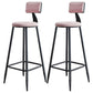 Modern Backrest Armless Counter Stool Iron Dining Room Bar Stool with Cushion and Pedal