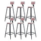 Modern Backrest Armless Counter Stool Iron Dining Room Bar Stool with Cushion and Pedal