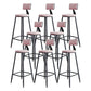 Modern Backrest Armless Counter Stool Iron Dining Room Bar Stool with Cushion and Pedal