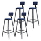 Modern Backrest Armless Counter Stool Iron Dining Room Bar Stool with Cushion and Pedal