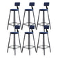 Modern Backrest Armless Counter Stool Iron Dining Room Bar Stool with Cushion and Pedal