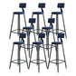 Modern Backrest Armless Counter Stool Iron Dining Room Bar Stool with Cushion and Pedal