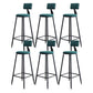 Modern Backrest Armless Counter Stool Iron Dining Room Bar Stool with Cushion and Pedal