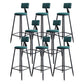 Modern Backrest Armless Counter Stool Iron Dining Room Bar Stool with Cushion and Pedal