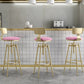 Glam Rotatable Backrest Counter Stool Iron Cafe Bar Stool with Cushion and Pedal