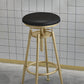 Glam Rotatable Backrest Counter Stool Iron Cafe Bar Stool with Cushion and Pedal