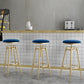 Glam Rotatable Backrest Counter Stool Iron Cafe Bar Stool with Cushion and Pedal