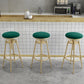 Glam Rotatable Backrest Counter Stool Iron Cafe Bar Stool with Cushion and Pedal