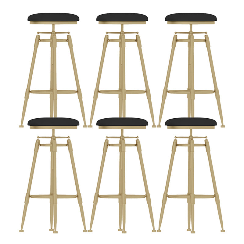 Glam Rotatable Backrest Counter Stool Iron Cafe Bar Stool with Cushion and Pedal