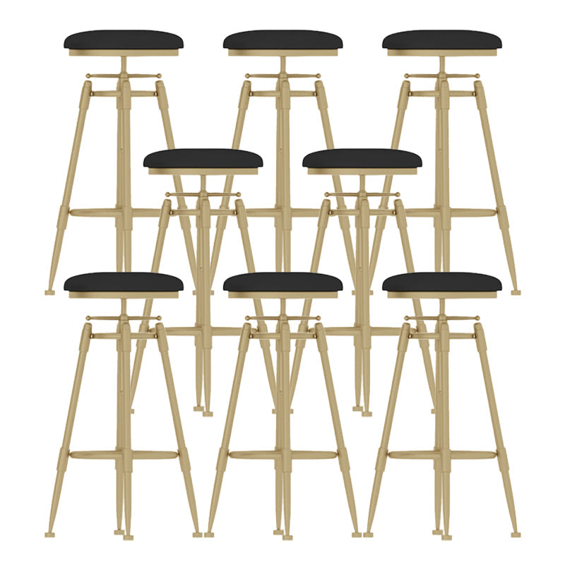 Glam Rotatable Backrest Counter Stool Iron Cafe Bar Stool with Cushion and Pedal