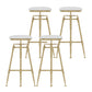 Glam Rotatable Backrest Counter Stool Iron Cafe Bar Stool with Cushion and Pedal