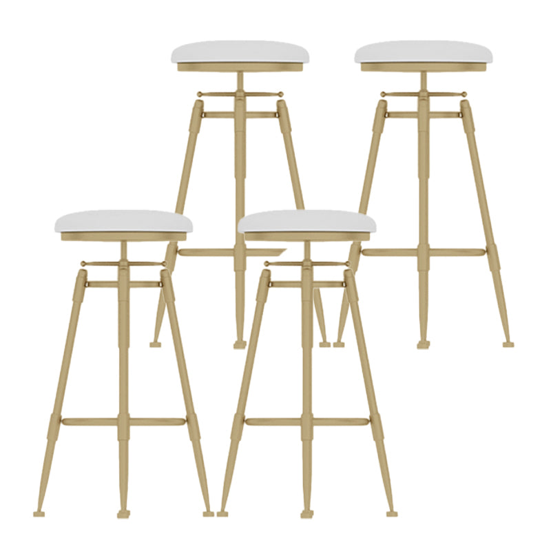 Glam Rotatable Backrest Counter Stool Iron Cafe Bar Stool with Cushion and Pedal