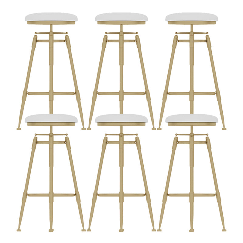 Glam Rotatable Backrest Counter Stool Iron Cafe Bar Stool with Cushion and Pedal