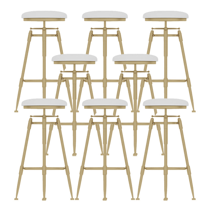 Glam Rotatable Backrest Counter Stool Iron Cafe Bar Stool with Cushion and Pedal