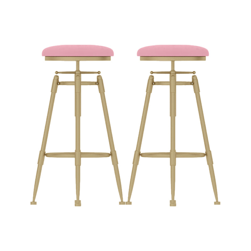 Glam Rotatable Backrest Counter Stool Iron Cafe Bar Stool with Cushion and Pedal