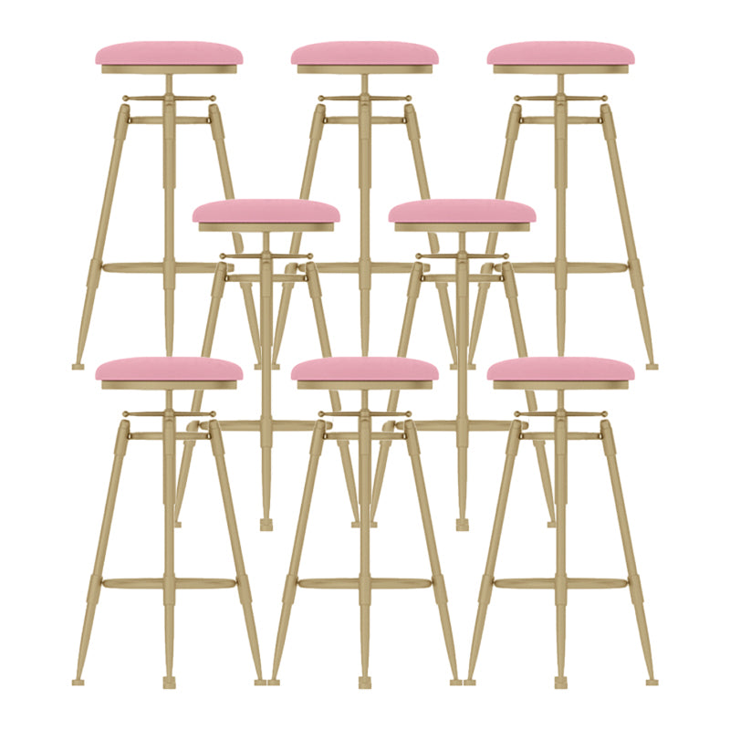 Glam Rotatable Backrest Counter Stool Iron Cafe Bar Stool with Cushion and Pedal