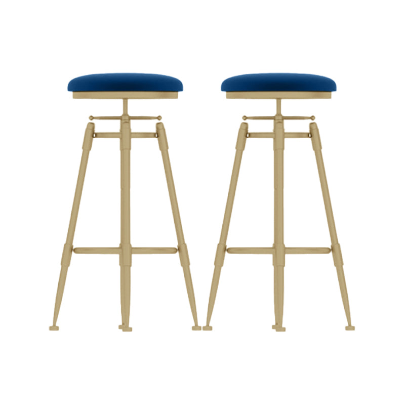 Glam Rotatable Backrest Counter Stool Iron Cafe Bar Stool with Cushion and Pedal