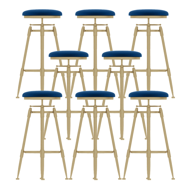 Glam Rotatable Backrest Counter Stool Iron Cafe Bar Stool with Cushion and Pedal