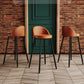 Industrial Backrest Counter Stool Iron Cafe Bar Stool with Leather Cushion and Pedal Clearhalo 'Bar Furniture' 'Bar Stools' 'bar_stools' 'furn' 'furn_bar_stools' 'Furniture' 'Kitchen & Dining Furniture' 5173340